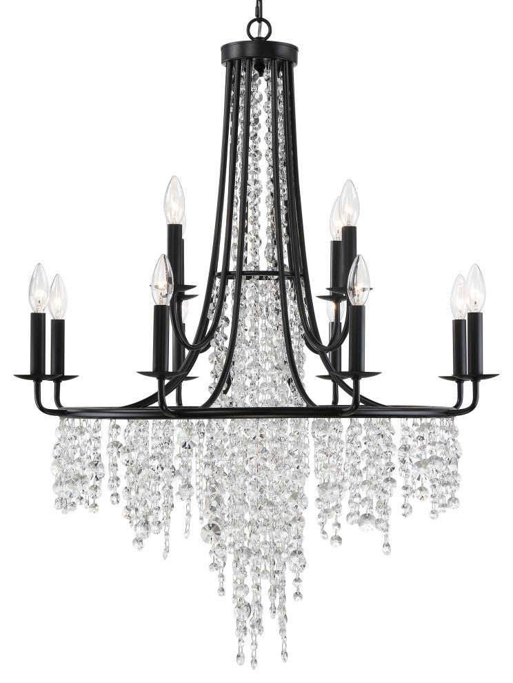 Gabrielle 12-Light Matte Black Chandelier