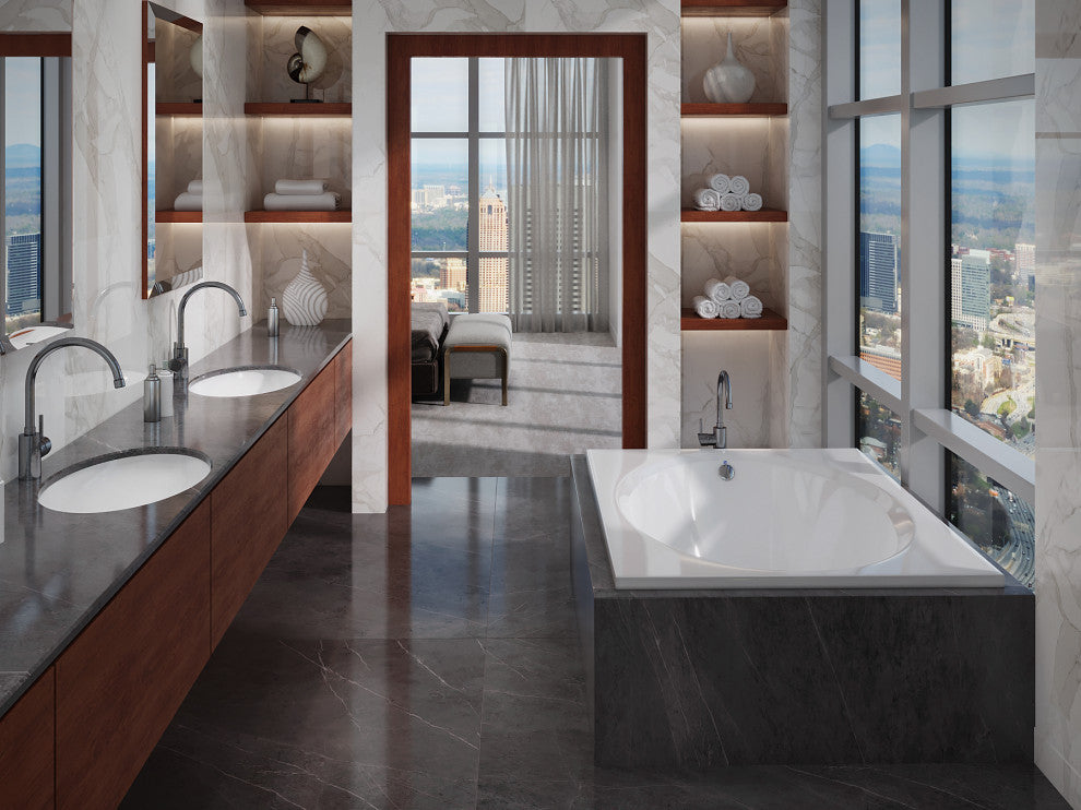 Malibu Delray Rectangle Bathtub Biscuit, 60"x42"x22", Massaging Air Jet