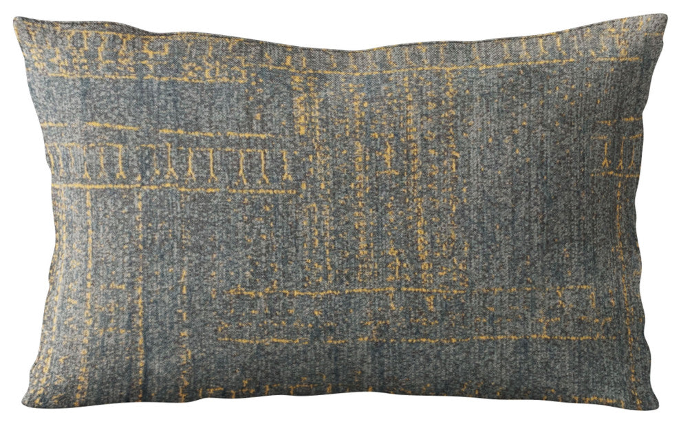 Plutus Blue Lux Abstract Luxury Throw Pillow, 12"x20"