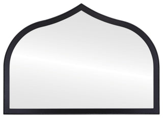 Vienne Framed Mantel Mirror, Teardrop Cathedral, 38.4"x27.4", Matte Black