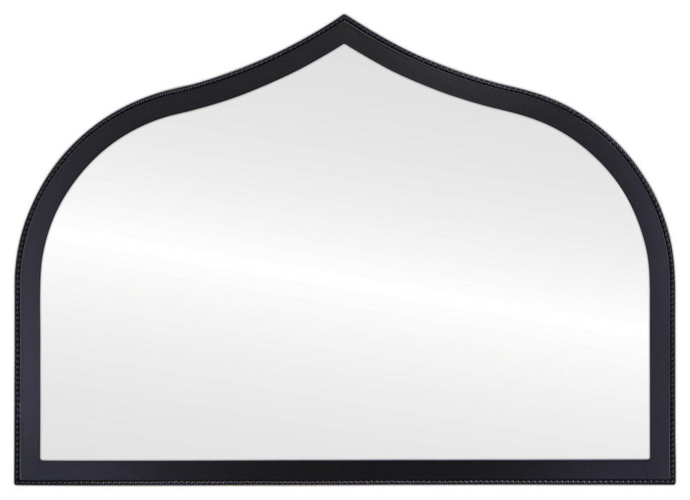 Vienne Framed Mantel Mirror, Teardrop Cathedral, 38.4"x27.4", Matte Black
