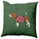 Warmest Wishes Doggie Decorative Throw Pillow, Green, 26"x26"