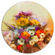 Hand-Painted Bouquet Of Flowers, Modern Floral Round Wall Art, 38"