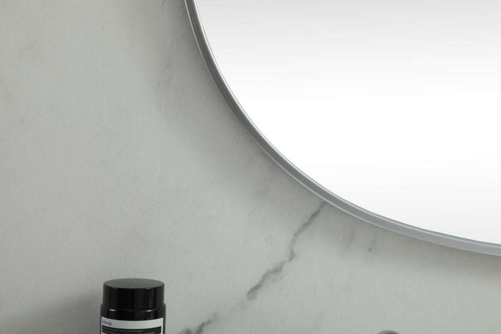 Elegant Lighting MR2B3660 Brynn 36" W x 60" H Oval Framed - Silver