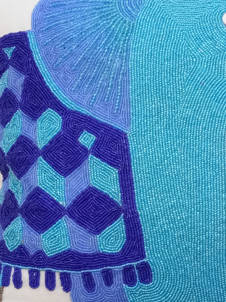 Blue Decorative Pillow Covers 14"x14" Cotton, Blue Elephant