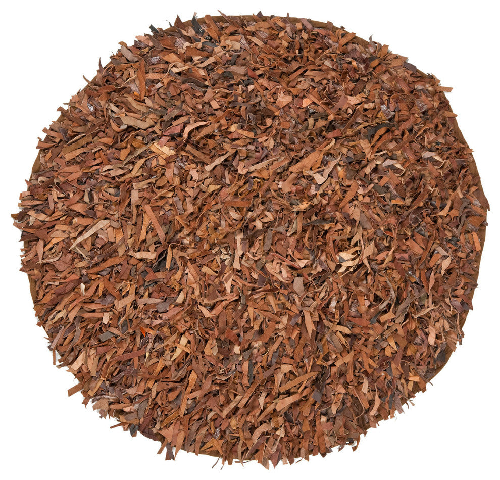 Safavieh Leather Shag Lsg511B Saddle Area Rug