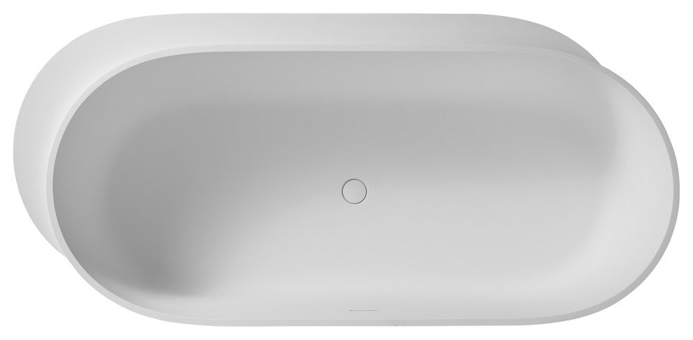 71in Solid Surface Freestanding Bathtub in Matte White