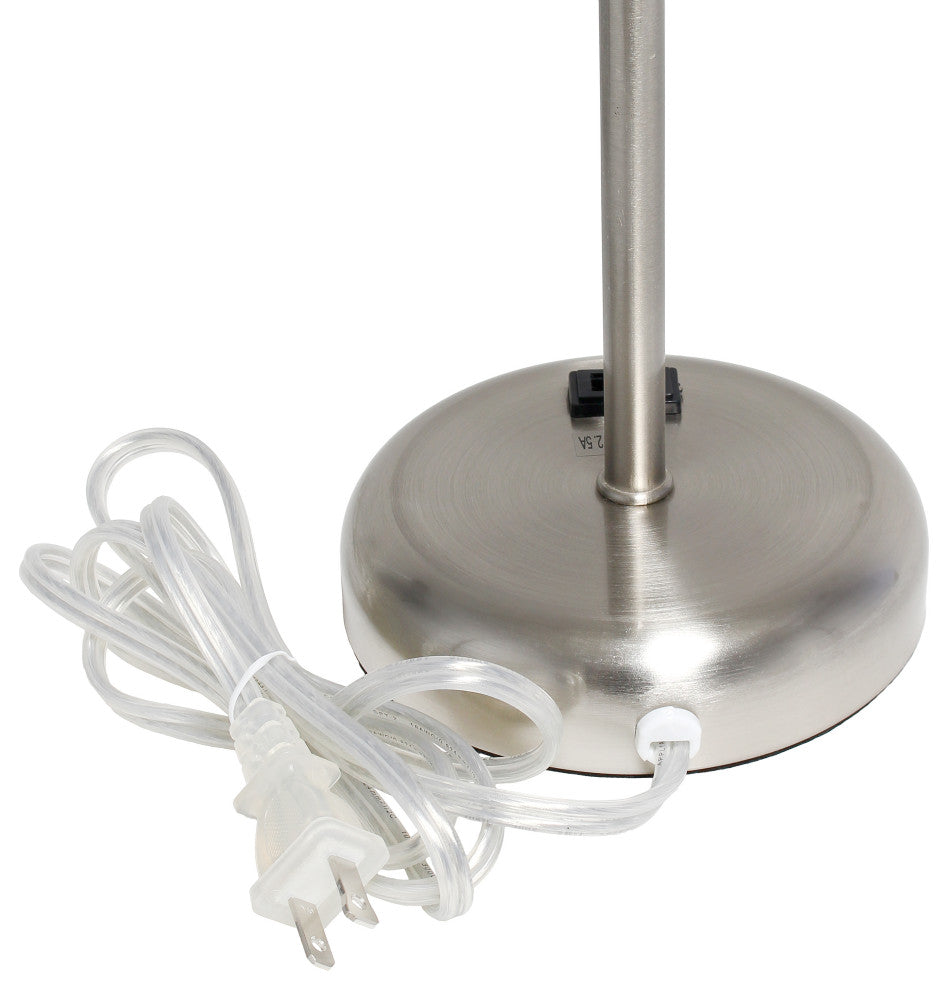 LimeLights Stick Lamp with Charging Outlet and Fabric Shade Two Pack Set