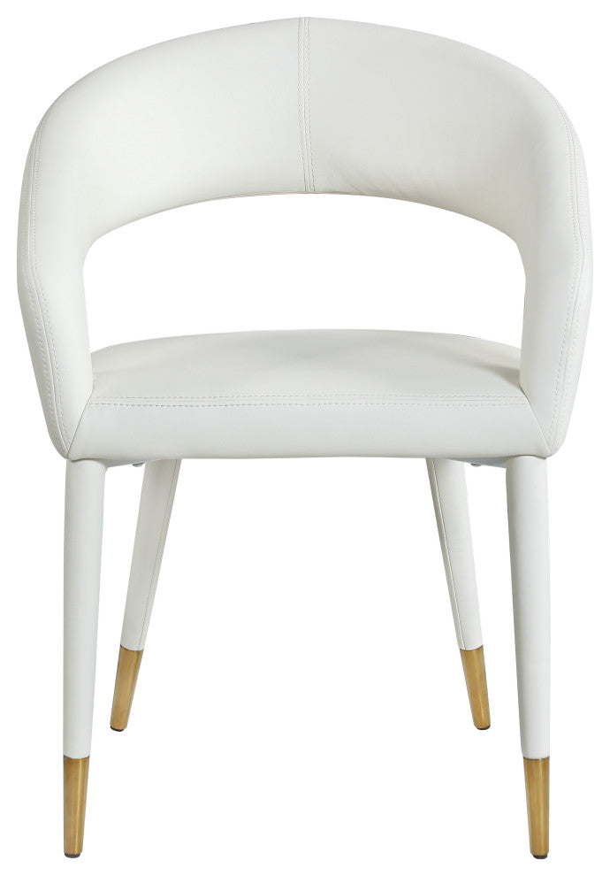 Destiny Dining Chair, White, Faux Leather