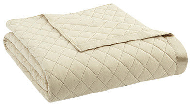 Micro Flannel Quilted Blanket, Chino, King
