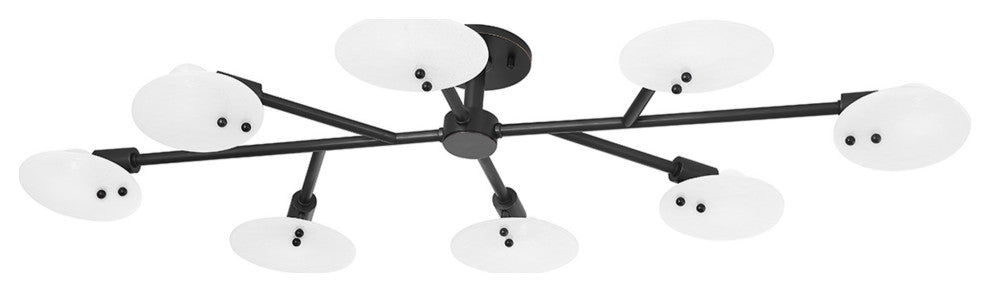Mitzi H428608 Giselle 8 Light 48"W Semi-Flush Ceiling Fixture - Polished Nickel