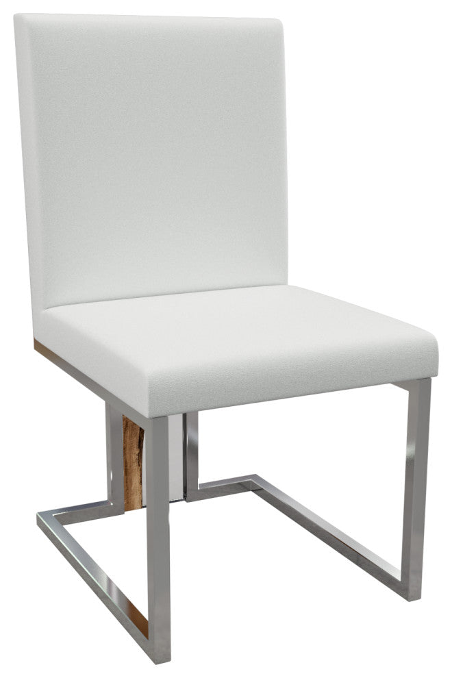 Verona Dining Chair, White Top and Chrome Base, 1 Piece