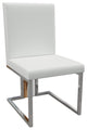 Verona Dining Chair, White Top and Chrome Base, 1 Piece