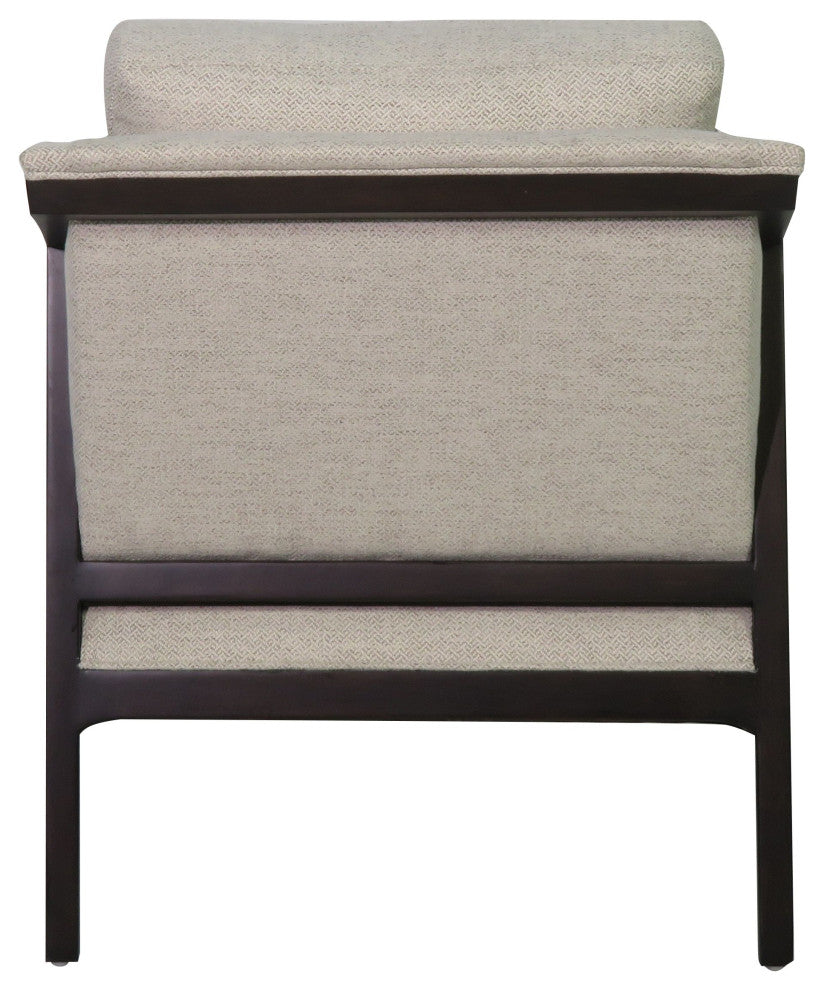 Ezra Chair - Coffee finish with platinum fabric