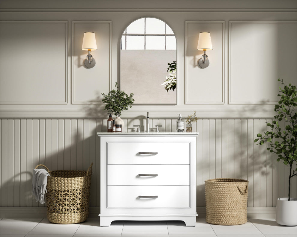 Home Living Knox 36" Single Bathroom Vanity, White