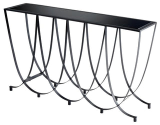 Suffolk Console Table, Graphite, Iron and Glass, 13.75"W (10247 MDQHC)