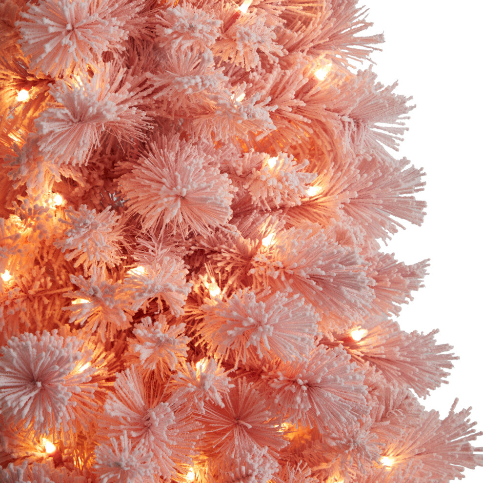 7' Holiday Pink Cashmere Artificial Christmas Tree With 300 LED lights