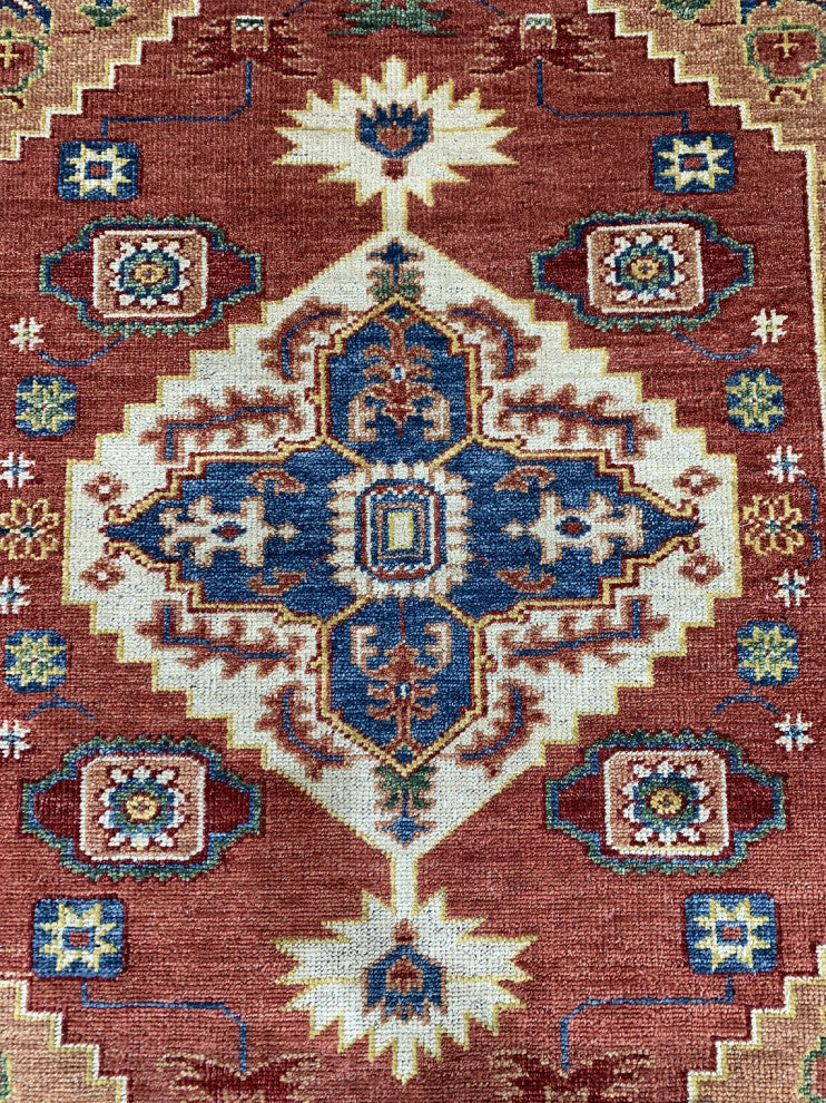 Rust / Beige Traditional Classic Serapi Area Rug