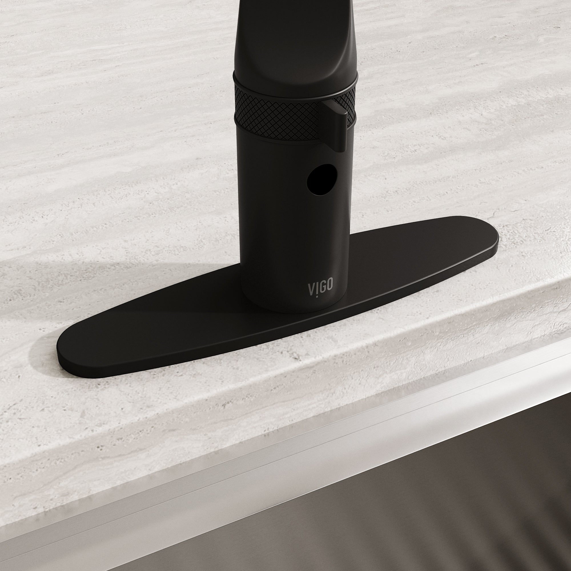 VIGO 10" L Kitchen Deck Plate, Matte Black