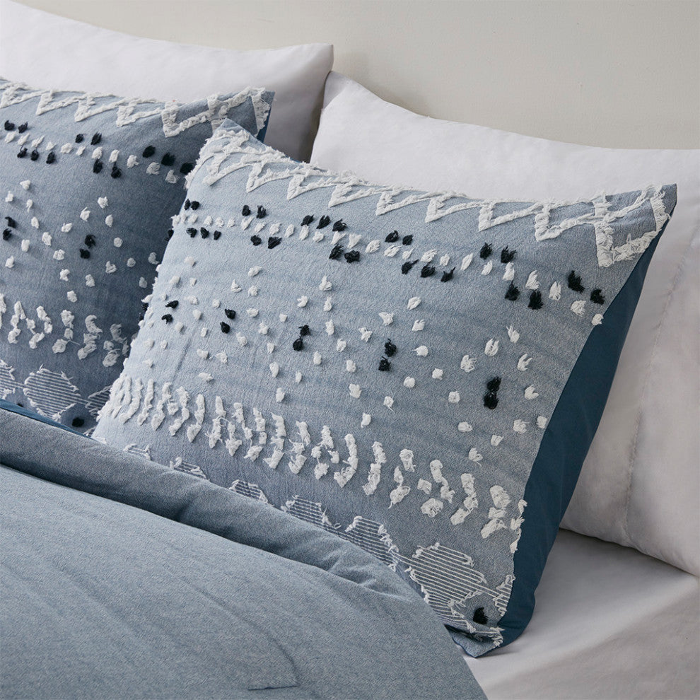 Dora Organic Cotton Chambray 3-Piece King/Cal King, Duvet Cover Set, No Insert