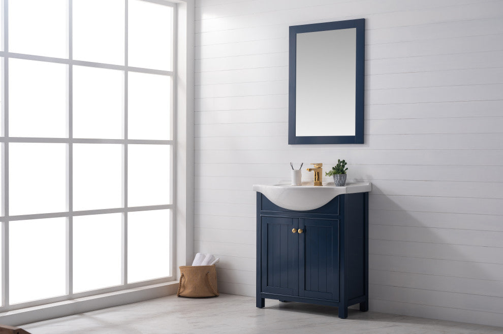 Marian Transitional Blue 30" Single Sink Vanity