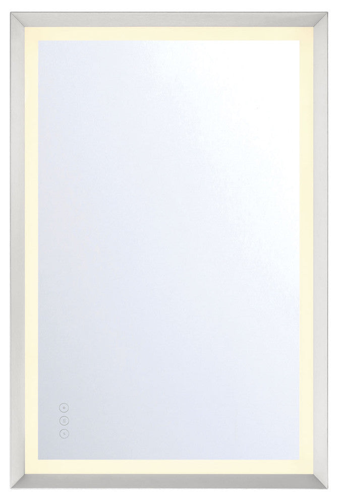 Artell Rectangular Mirror - 24" x 36", Brushed Silver