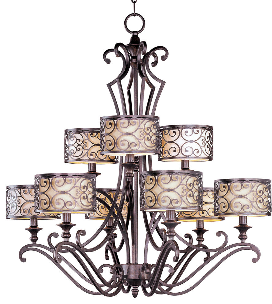 Maxim 21156 Mondrian 34"W 9 Light Chandelier - Umber Bronze