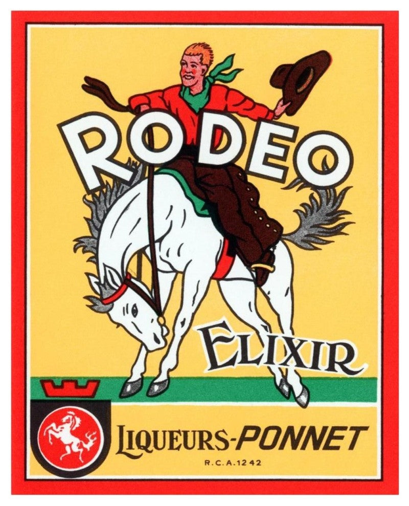 "Rodeo Elixir" Digital Paper Print by Vintage Booze Labels, 31"x38"