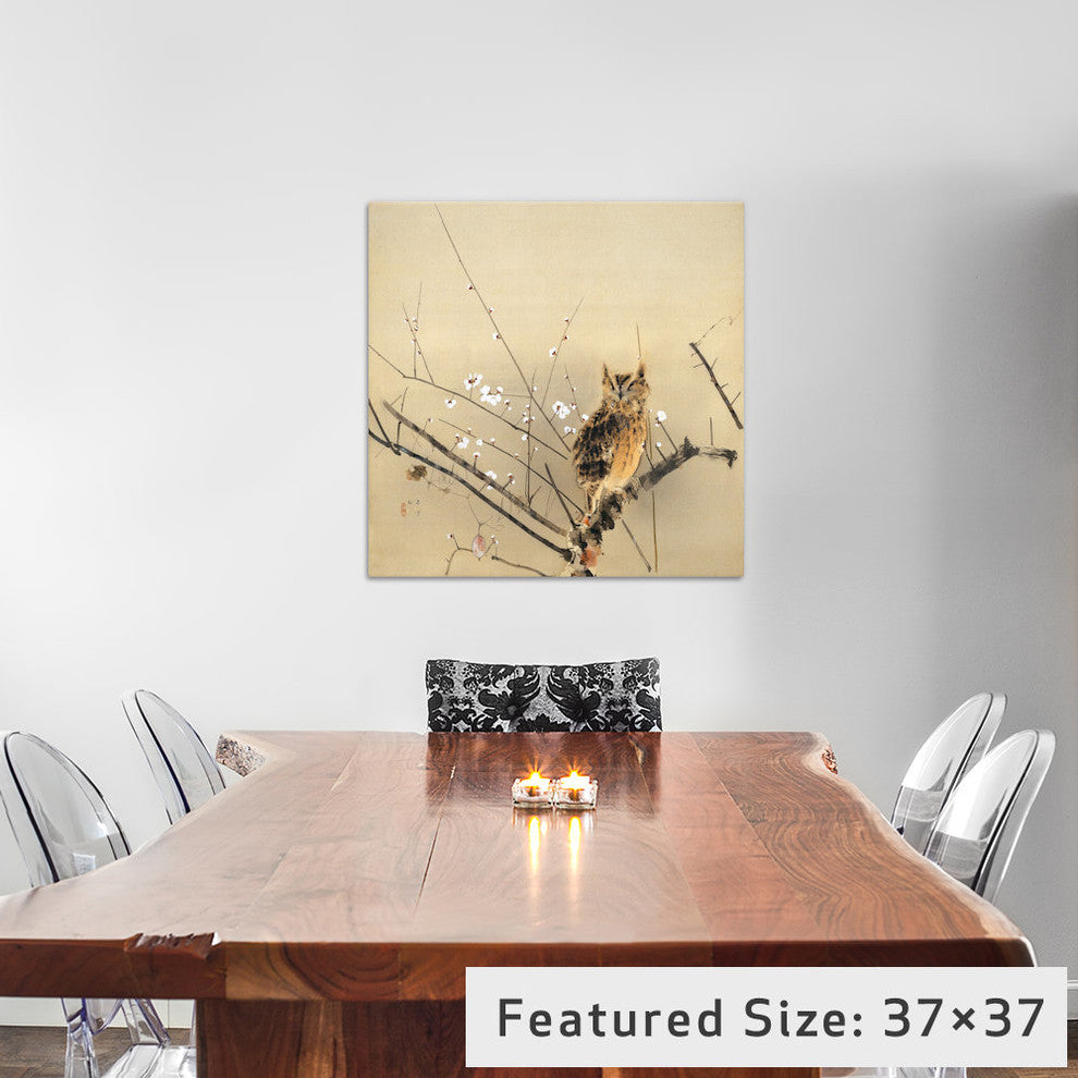 "Early Plum Blossoms" Wrapped Canvas Art Print, 26x26x1.5