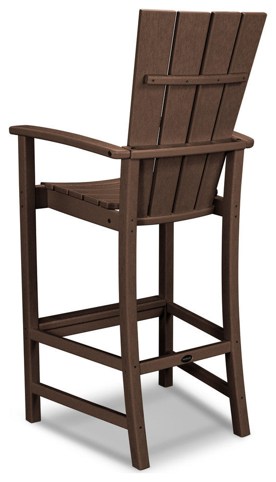 Polywood Quattro Adirondack Bar Chair, Mahogany