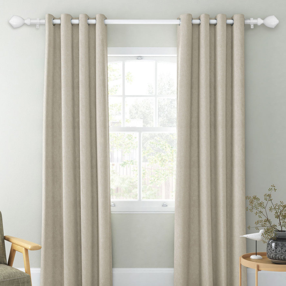 1" Urn Drapery Curtain Rod, Glossy White, 28"-48"
