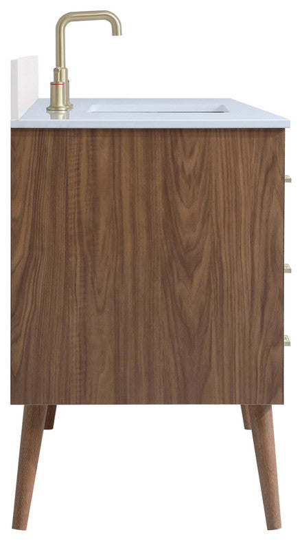 Bella 48" Bathroom Vanity, White With Backsplash