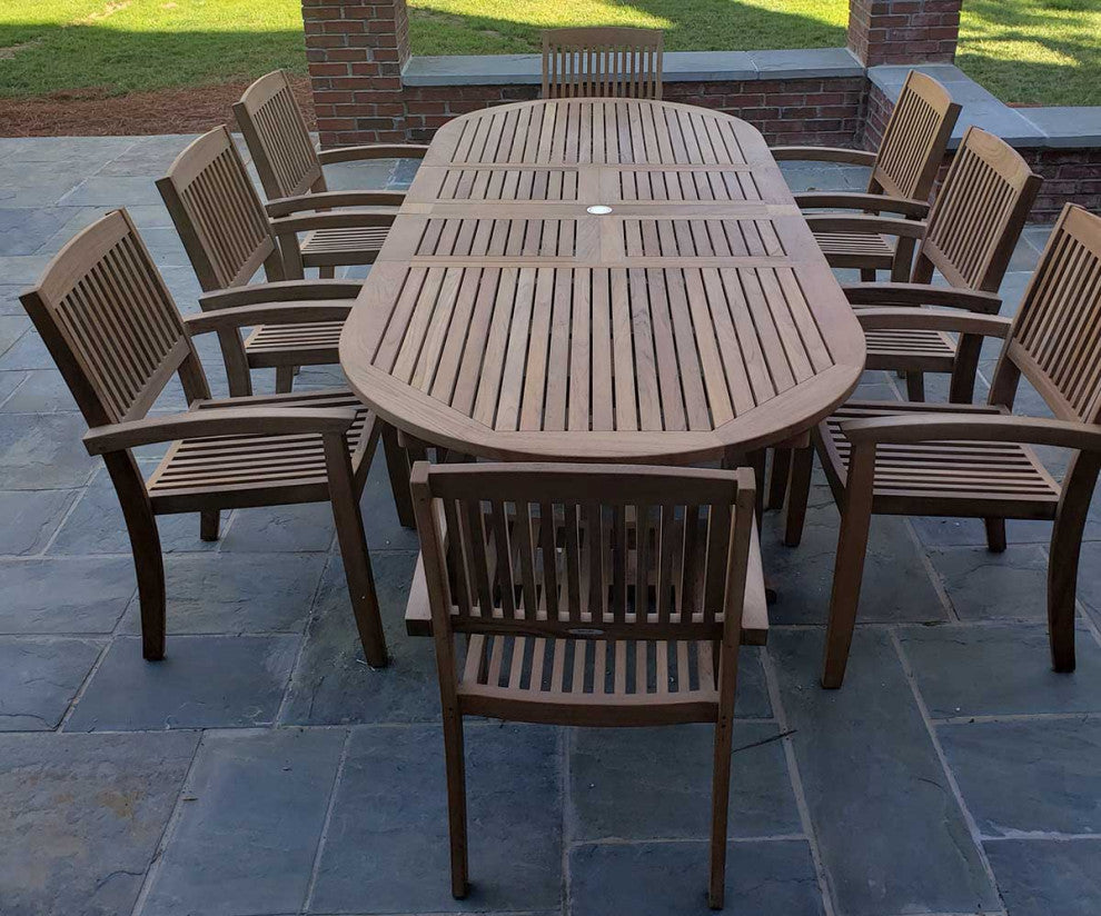 Chelmsford Teak Double Extension Table, Natural