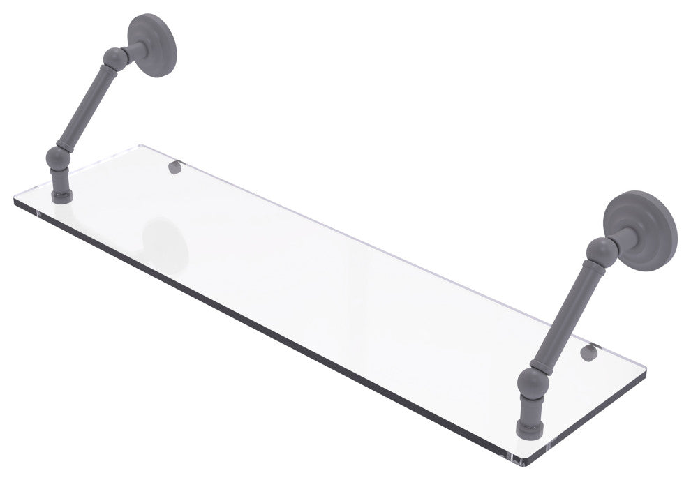 Prestige Que New 30" Floating Glass Shelf, Matte Gray