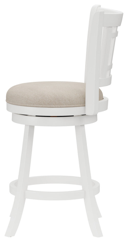 Fairfox Wood Swivel Stool, White, Counter Stool
