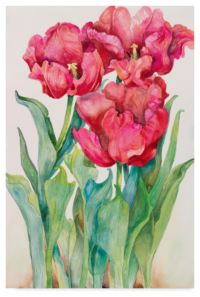 Joanne Porter 'Cherry Red Tulip' Canvas Art, 24"x16"