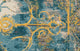 Weave & Wander Arsene Distressed Medallion Rug, Capri Blue/Gold, 2'2"x4'