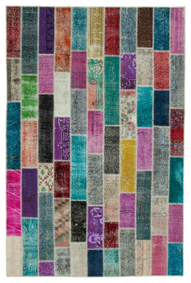 Rug N Carpet - Hand-Knotted Oriental 6' 6" x 9' 9" Vintage Patchwork Area Rug