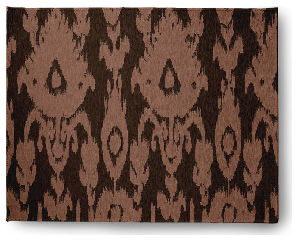 Ikat Soft Chenille Area Rug, Brown, 8'x10'