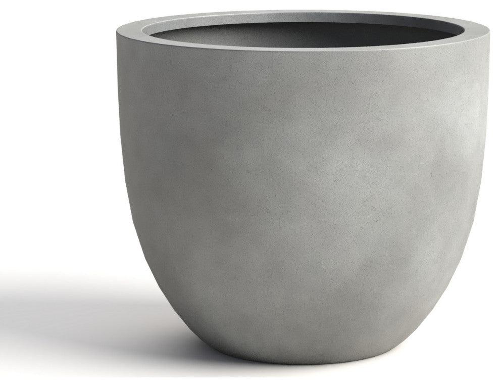 DTY Signature Mount Belford 1-piece Fiberstone Planter, Gray, Large