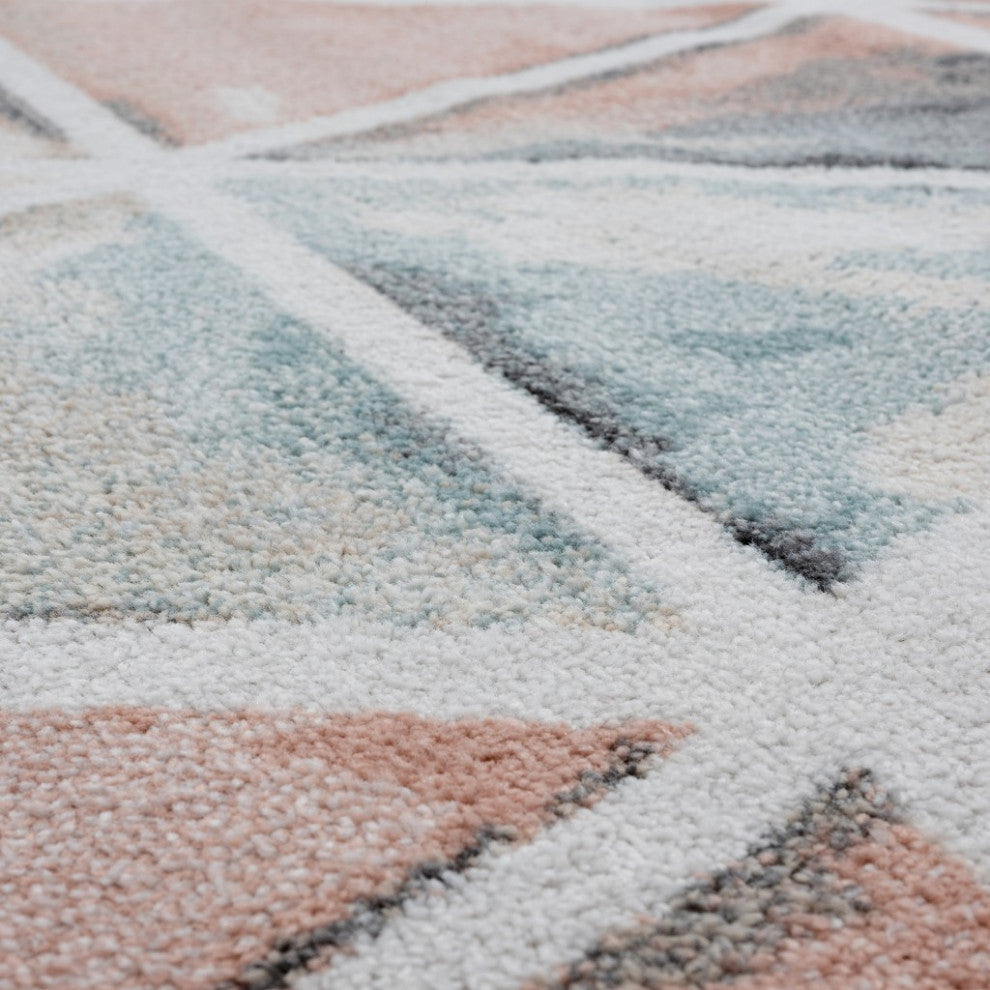 5" x 7" Ivory Watercolored Prism Area Rug