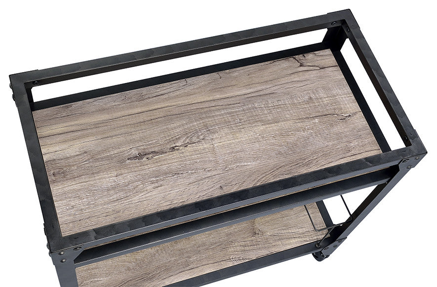 32" X 16" X 31" Black Metal Serving Cart