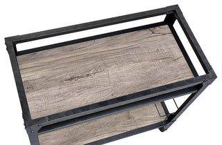 32" X 16" X 31" Black Metal Serving Cart