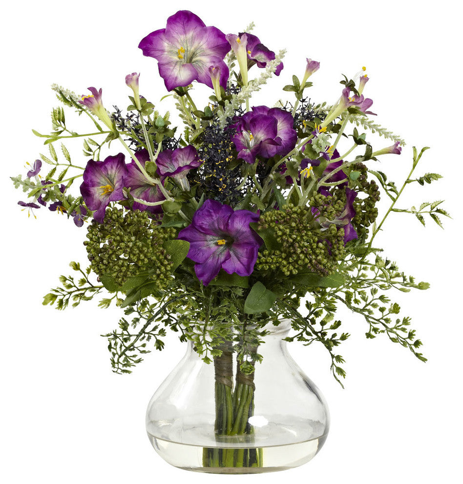 Mixed Morning Glory With Vase