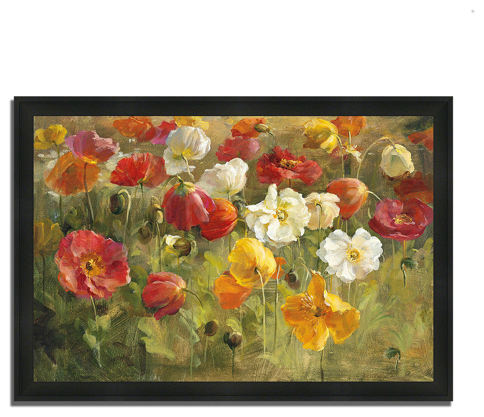 "Poppy Field" By Danhui Nai, Framed Painting Print, Ready To Hang