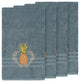 Linum Home Textiles Welcome Embellished, Teal, Bath Towel, 4-Piece Set