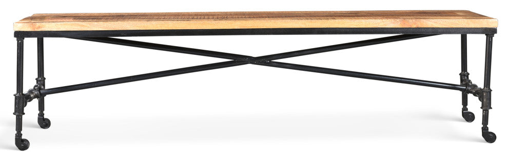 Timbergirl Reclaimed Wood Bench With Wheels