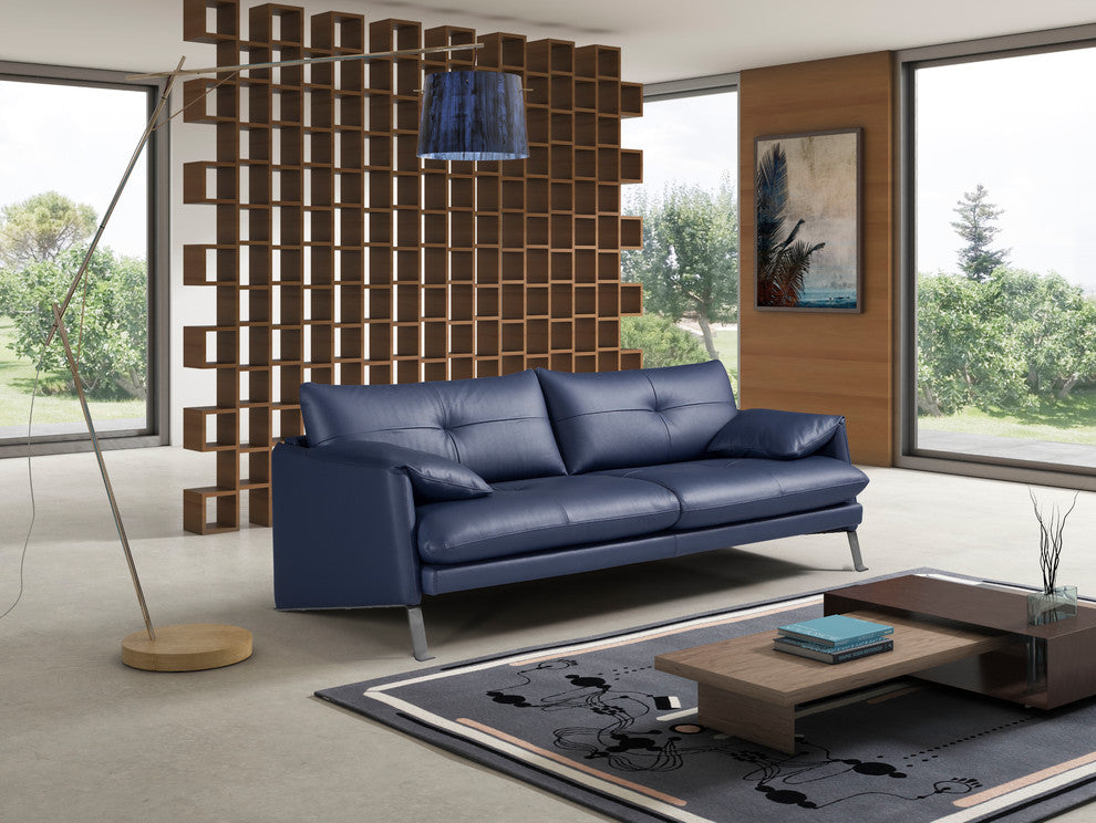 Divo Design Genuine Leather Sofa, Blue