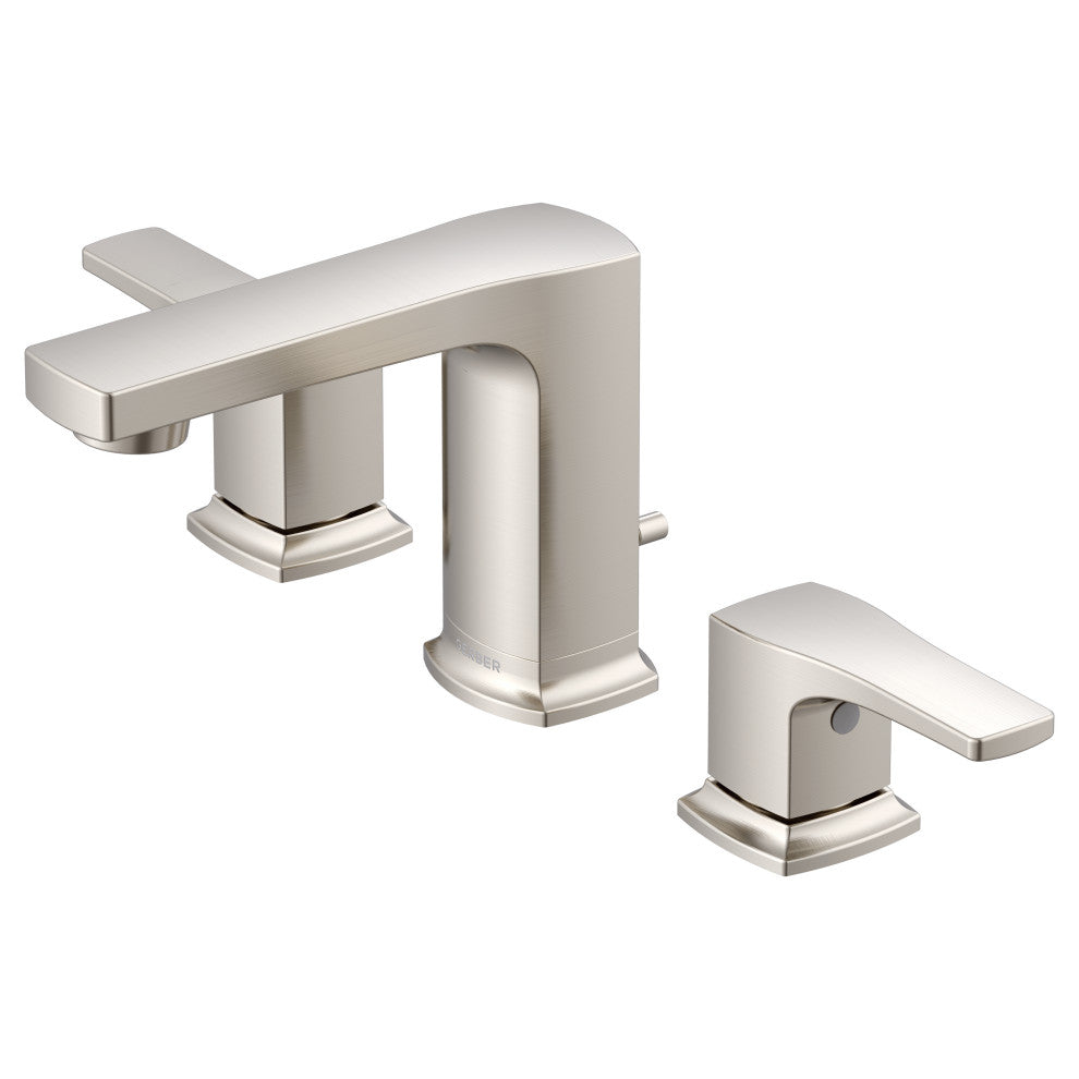 Tribune 2H Widespread Bath Faucet, 50/50 Pop-Up Drain 1.2gpm, Brushed Nickel