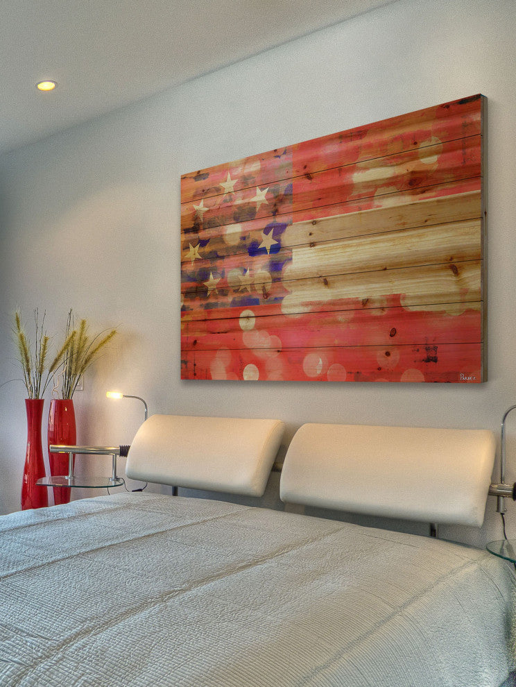 "Southern" Print on Natural Pine Wood, 45"x30"